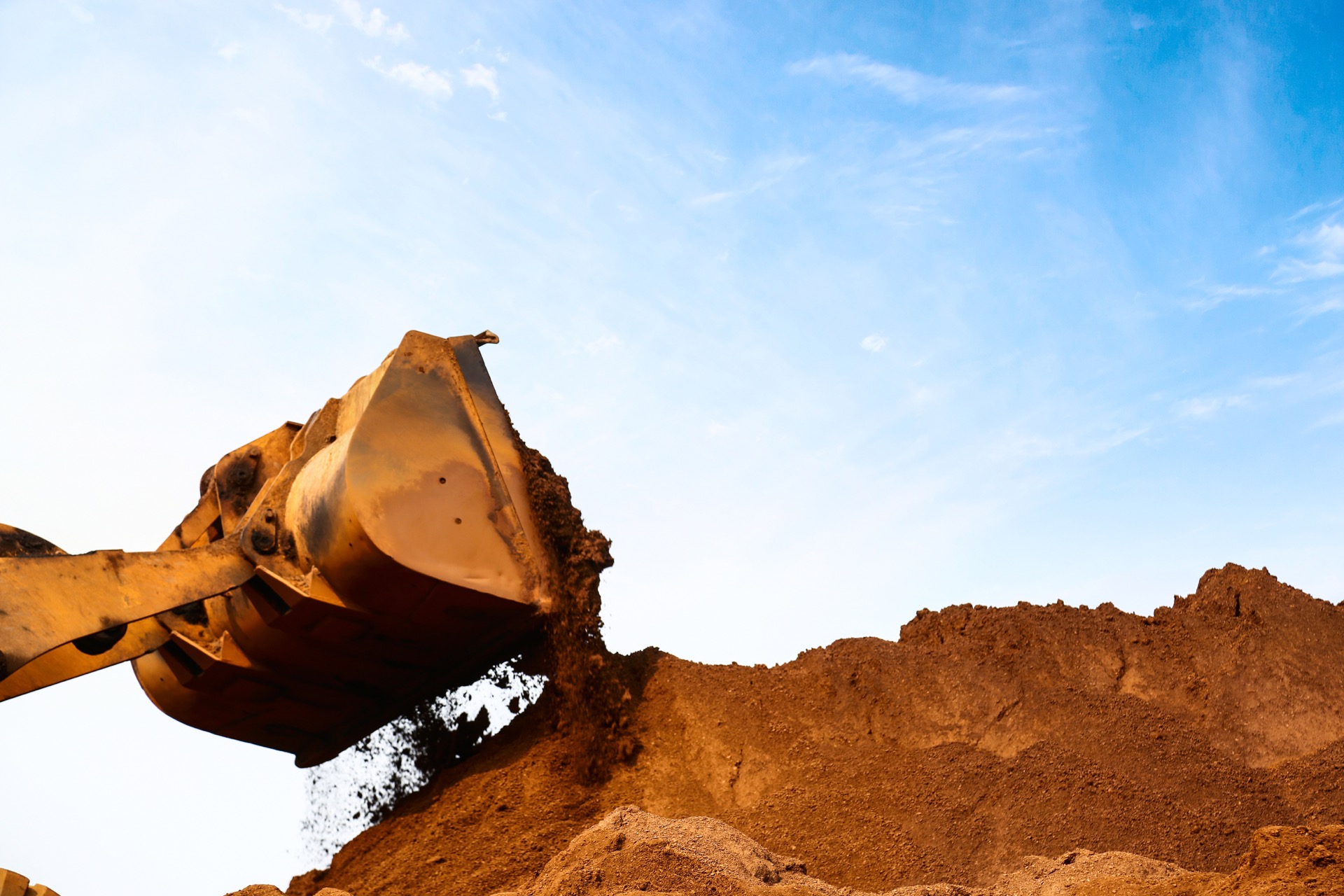 Heavy machinery at processing site
